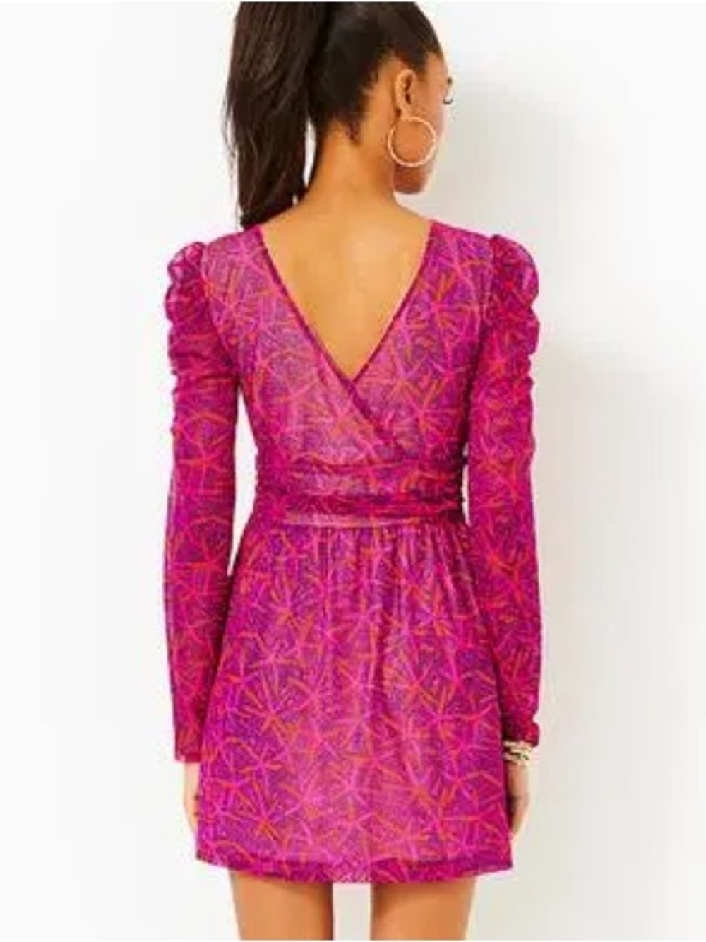 Lily Pulitzer Fuchsia Preslie Long Sleeve Romper - Picture 2 of 6